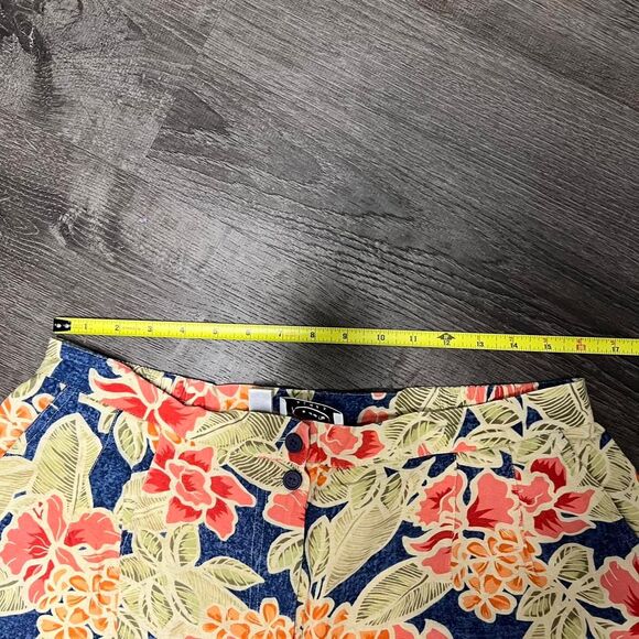 Talbots Plus Tropical Floral Print Linen blend Pants - Picture 5 of 6